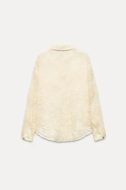 Sale CAMISA SEMITRANSPARENTE ESTRUCTURA LENTEJUELAS Mujer Camisas / Blusas