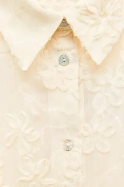 Sale CAMISA SEMITRANSPARENTE ESTRUCTURA LENTEJUELAS Mujer Camisas / Blusas