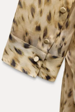 Fashion CAMISA SEMITRANSPARENTE ESTAMPADO ANIMAL ZW COLLECTION Mujer Camisas / Blusas