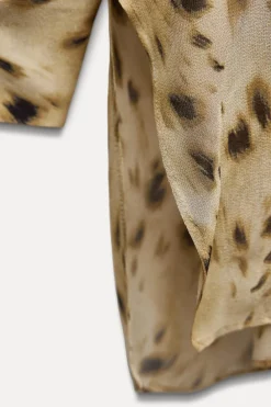 Fashion CAMISA SEMITRANSPARENTE ESTAMPADO ANIMAL ZW COLLECTION Mujer Camisas / Blusas