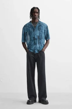 Sale CAMISA SEMITRANSPARENTE ESTAMPADA Hombre Camisas