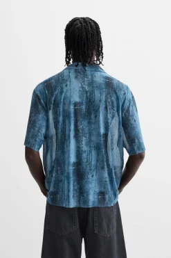 Sale CAMISA SEMITRANSPARENTE ESTAMPADA Hombre Camisas