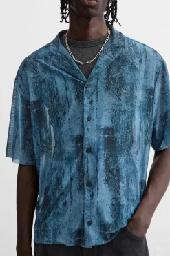 Sale CAMISA SEMITRANSPARENTE ESTAMPADA Hombre Camisas