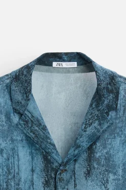 Sale CAMISA SEMITRANSPARENTE ESTAMPADA Hombre Camisas