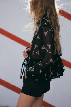 Sale CAMISA SEMITRANSPARENTE ESTAMPADA Mujer Camisas / Blusas