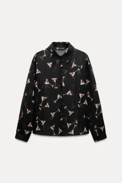 Sale CAMISA SEMITRANSPARENTE ESTAMPADA Mujer Camisas / Blusas