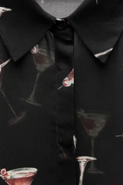 Sale CAMISA SEMITRANSPARENTE ESTAMPADA Mujer Camisas / Blusas