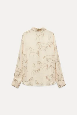 Discount CAMISA SEMITRANSPARENTE ESTAMPADA ANIMALES Mujer Camisas / Blusas