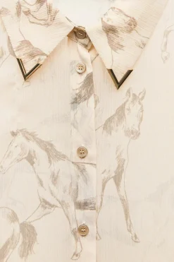 Discount CAMISA SEMITRANSPARENTE ESTAMPADA ANIMALES Mujer Camisas / Blusas