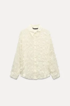 New CAMISA SEMITRANSPARENTE FLECOS Mujer Camisas / Blusas