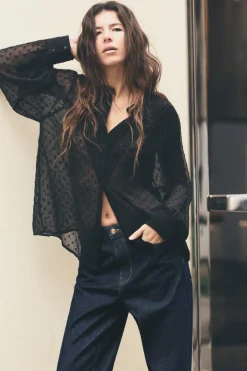 Online CAMISA SEMITRANSPARENTE PLUMETI Mujer Camisas / Blusas