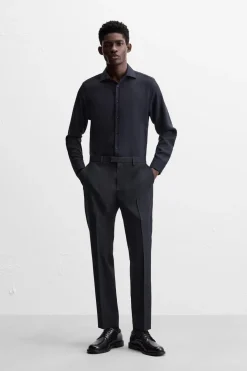 Sale CAMISA SLIM FIT CON LANA Hombre Camisas