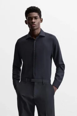 Sale CAMISA SLIM FIT CON LANA Hombre Camisas