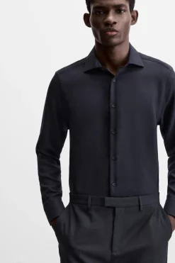 Sale CAMISA SLIM FIT CON LANA Hombre Camisas