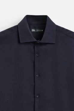 Sale CAMISA SLIM FIT CON LANA Hombre Camisas