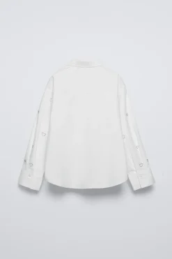 Niños ZARA 6 - 14 Años·Blusas / Camisas<CAMISA STRASS CORAZONES