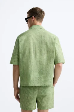 Outlet CAMISA TEXTURA CUADROS Hombre Camisas