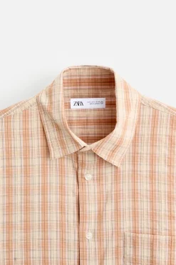 New CAMISA TEXTURA CUADROS Hombre Camisas