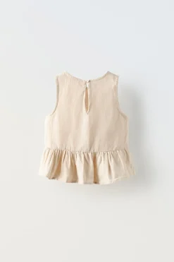 Niños ZARA 1½ - 6 Años·Camisas|6 - 18 Meses·Camisetas<CAMISA VOLANTE CON LINO