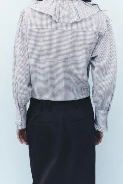 Clearance CAMISA VOLANTE CUADRO VICHY ZW COLLECTION Mujer Camisas / Blusas