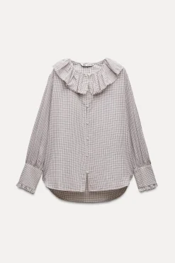 Clearance CAMISA VOLANTE CUADRO VICHY ZW COLLECTION Mujer Camisas / Blusas