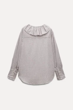 Clearance CAMISA VOLANTE CUADRO VICHY ZW COLLECTION Mujer Camisas / Blusas