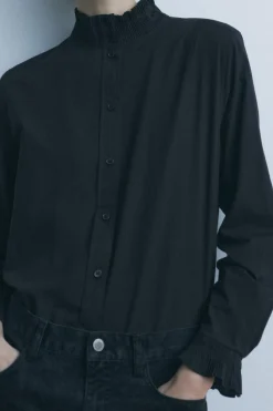 New CAMISA VOLANTE PLISADO ZW COLLECTION Mujer Camisas / Blusas