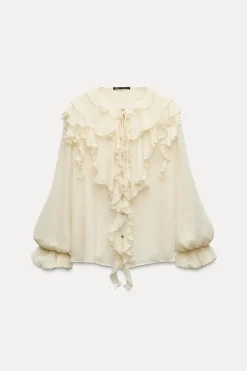 Sale CAMISA VOLANTES LAZADAS Mujer Camisas / Blusas