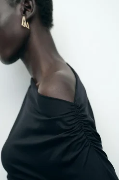 Clearance CAMISETA ASIMÉTRICA DRAPEADA Mujer Camisetas