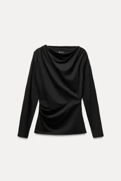 Clearance CAMISETA ASIMÉTRICA DRAPEADA Mujer Camisetas