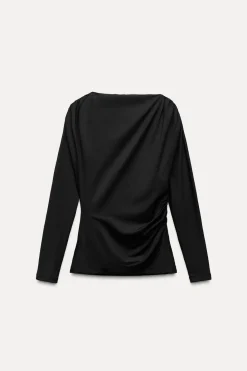 Clearance CAMISETA ASIMÉTRICA DRAPEADA Mujer Camisetas