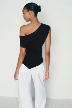 Best CAMISETA ASIMÉTRICA FRUNCES Mujer Tops / Bodies