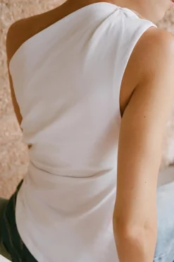 Sale CAMISETA ASIMÉTRICA PLIEGUES Mujer Tops / Bodies