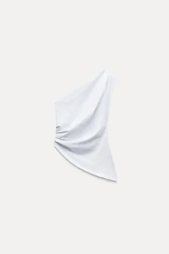 Sale CAMISETA ASIMÉTRICA PLIEGUES Mujer Tops / Bodies