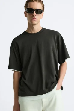 Best CAMISETA BAJO CONTRASTE Hombre Camisetas