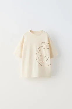Niños ZARA 1½ - 6 Años·Camisetas|1½ - 6 Años·Camisetas<CAMISETA BOLSILLO TEXTO BORDADO