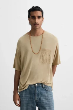 Outlet CAMISETA BORDADO COMBINADO Hombre Camisetas