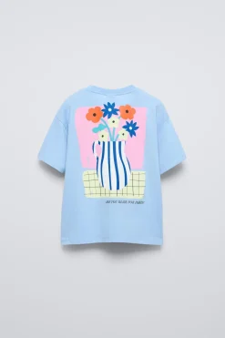 Niños ZARA 6 - 14 Años·Camisetas<CAMISETA BORDADO FLORES