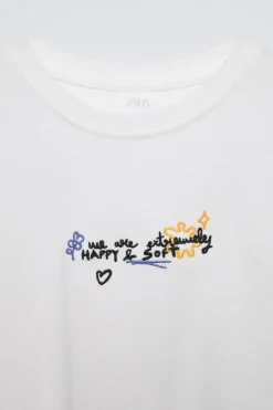 Niños ZARA 6 - 14 Años·Camisetas<CAMISETA BORDADO RIZO