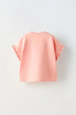 Niños ZARA 1½ - 6 Años·Camisetas|6 - 18 Meses·Camisetas<CAMISETA BORDADO VOLANTITO