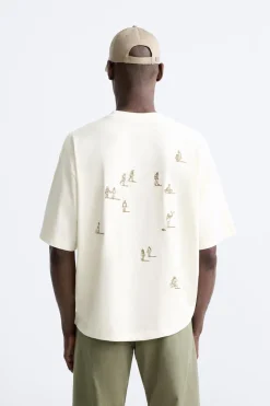 Outlet CAMISETA BORDADOS CONTRASTE Hombre Camisetas