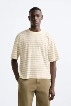 Best CAMISETA BOXY FIT RAYAS Hombre Camisetas