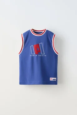 Niños ZARA 6 - 14 Años·Camisetas<CAMISETA CALADA BORDADO PARIS