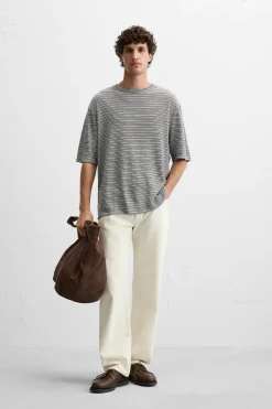 Clearance CAMISETA CÁÑAMO - VISCOSA RAYAS Hombre Camisetas