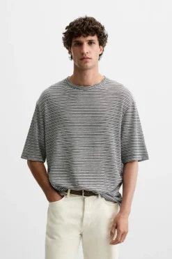 Clearance CAMISETA CÁÑAMO - VISCOSA RAYAS Hombre Camisetas