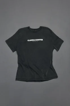 Hot CAMISETA CLAUDIA SCHIFFER LAVADA - PHOTO BY HANS FEURER LICENSED BY TRUNK ARCHIVE Mujer Camisetas