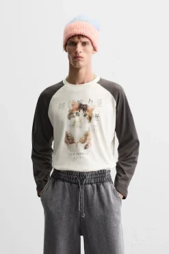 Outlet CAMISETA COLOR BLOCK GATO Hombre Camisetas