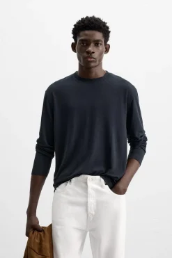 Outlet CAMISETA CON LINO Hombre Camisetas