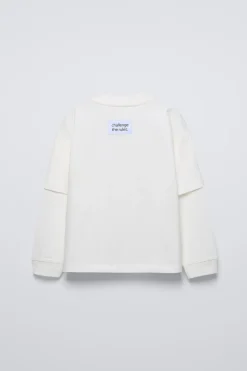 Niños ZARA 6 - 14 Años·Camisetas<CAMISETA DOBLE MANGA TEXTO