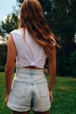 Hot CAMISETA ELÁSTICA CROPPED Mujer Camisetas